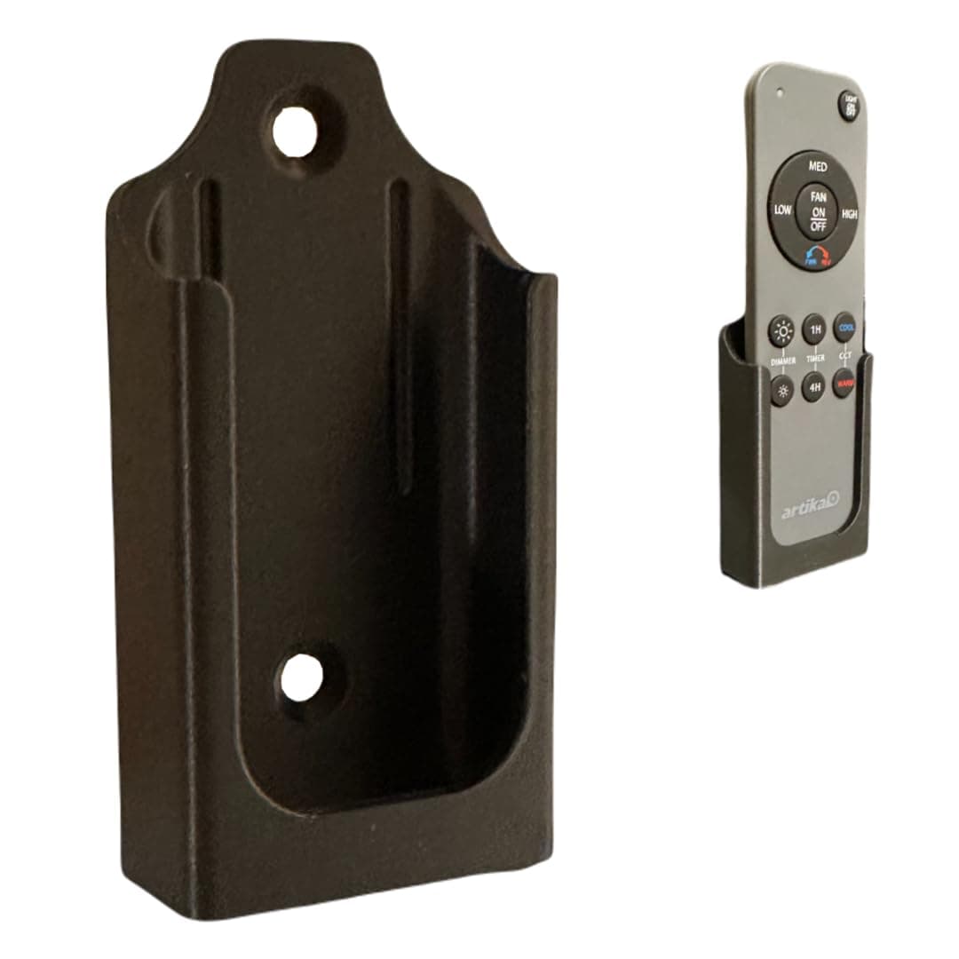 Wall Mount Holder for Remote Control REM-ARTC-1, REM-ARTC-2 Artika Ceiling Fans, Compatible with Edwin, Alton, Aiden, Darren Models, with Mounting Hardware. Black