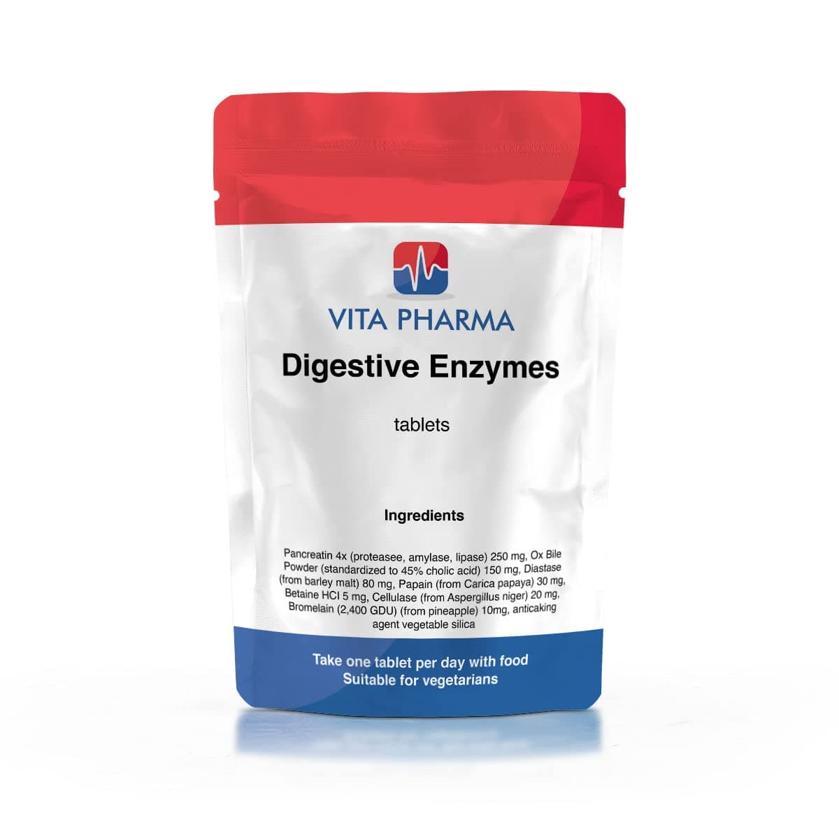 Digestive ENZYMES, 120 Tablets, 4 Months Supply Pack, take one a Day, by VITA PHARMA, Made in The UK