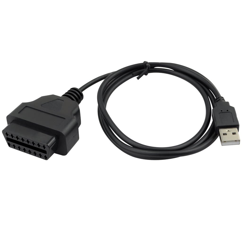 OLLGEN 1M 3.3FT 40" OBD2 OBDII USB Extension Cable 16 Pin USB to OBD OBD II OBD2 Cable Adapter Car Auto Diagnostic Extension Cord Connector(Female Port to USB)