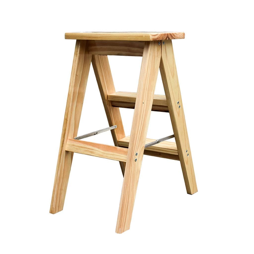 M-JJZX Folding Step Stool Solid Wood Kitchen Portable Footstool Home Climbing Wooden Stool (Size : 70cm)