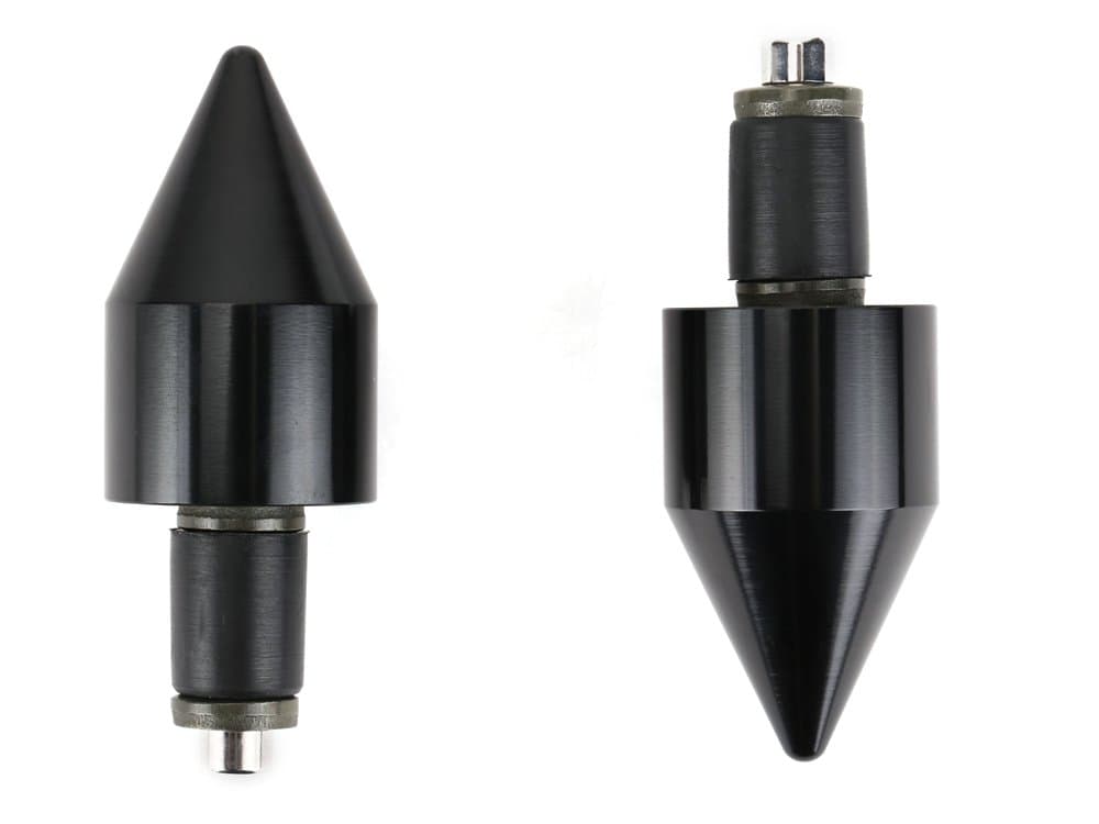 Motorcycle Bar Ends CNC Spools Sliders Hand Grip Handlebar End Caps For SUZUKI GSXR600 750 1000 Hayabusa GSXR1300R Katana600/750 SV650/S SV1000S Bandit1200"Spiked Weights Sliders" SPB027 (Black)