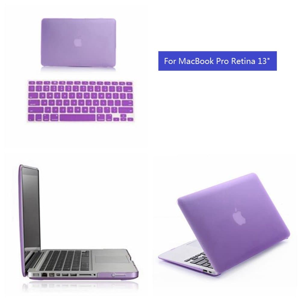 Mooso Frost Matte Surface Rubberized Hard Shell Case Cover with Silicone Skin Protective for Apple Macbook Pro Retina 13"(apple Macbook Pro Retina13", Purple)