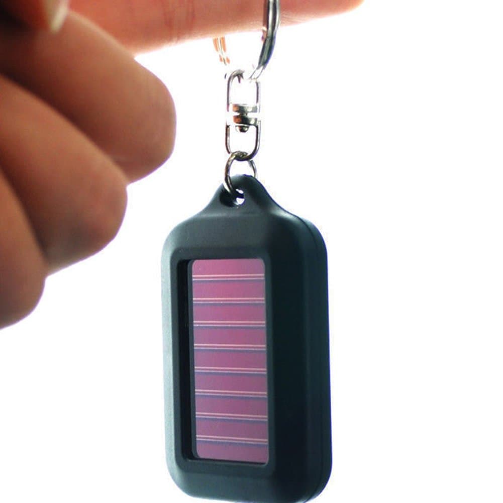 dontdo Solar Power LED Light Lamp Keychain Mini Portable Torch Flashlight Key Ring