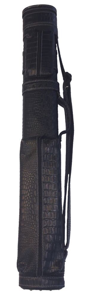 Giuseppe 2 x 2 Pool Cue Custom Carry Case - Midnite Black Croc 2 Butt 2 Shaft