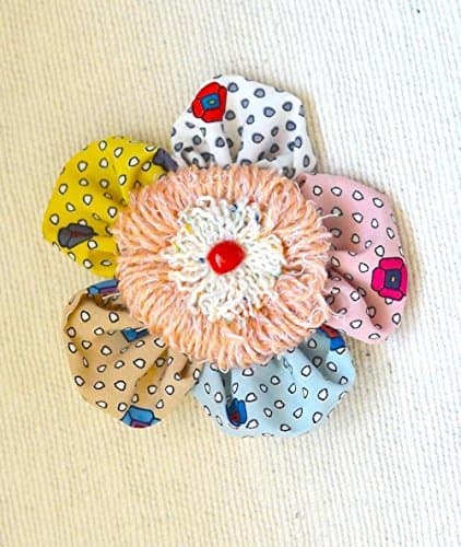 Fabric flower brooch pin