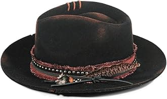 Vintage Mens Fedora Firm Wool Women Felt Panama Hat Classic Rancher Hats Wide Brim