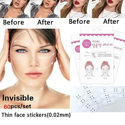 Face Lifting Patch Invisible Artifact Sticker Lift Chin Thin Face Sticker Adhesive Tape Make-up Face Lift Tools 60PCS/Box