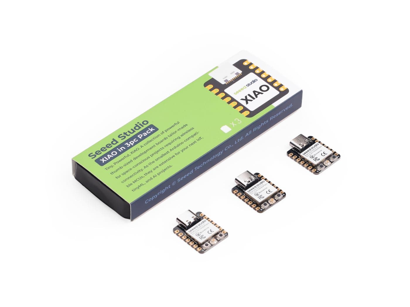 XIAO ESP32C3 3PCS Pack - RISC-V Tiny MCU Board with Wi-Fi and Bluetooth5.0, Battery Charge Supported, Power Efficiency and Rich Interface