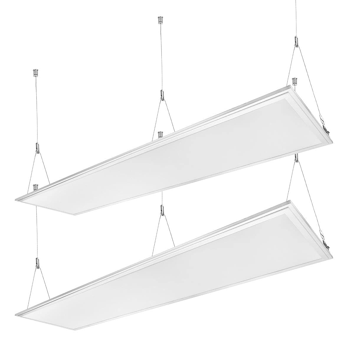 LE 1200 x 300 Flat LED Panel Light, 40W 4000lm, Daylight White 6000K, Slim Ceiling Tile for Home Kitchen Gym Hotel and More, LED Driver and Hanging Kit Included, Pack of 2 [Energy Class A+]