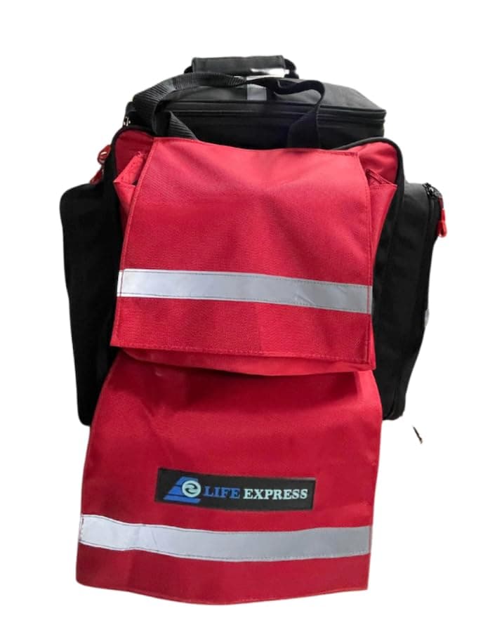 Emergency First Aid Responder Kit Bag Extra Large (Red) Empty for Home Outdoor Travel Rescue, Nurse Bag, Medical Clinical Bag ((Size:15 * 11 * 24 inch))