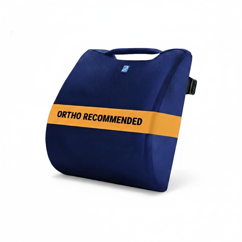 Back Good Orthosit Orthopedic Lumbar Support | Back Support Cushion |Three Way Support| Designed for Back Pain | (Blue)