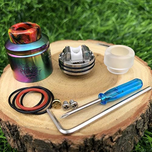 Wotofo Profile Styled 1.5 RDA Rebuildable Dripping Atomizer w/BF Pin - Black, Stainless Steel, 24mm Diameter (Rainbow)