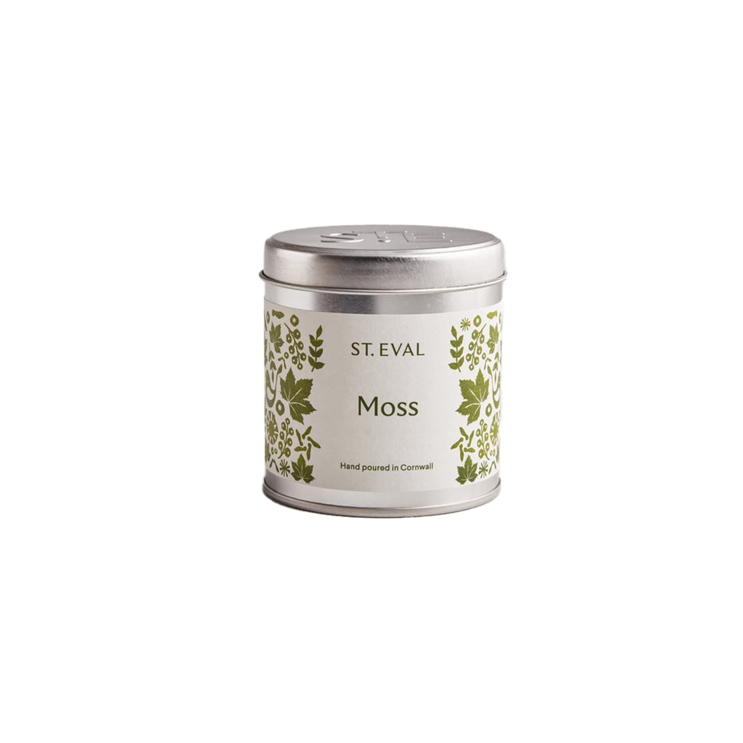 St Eval St. Moss Scented Tin Candle - Folk Collection - Refreshing Fragrance - A Fresh, Crisp and Earthy Scent with Deep Green Woody Notes - Made in Cornwall