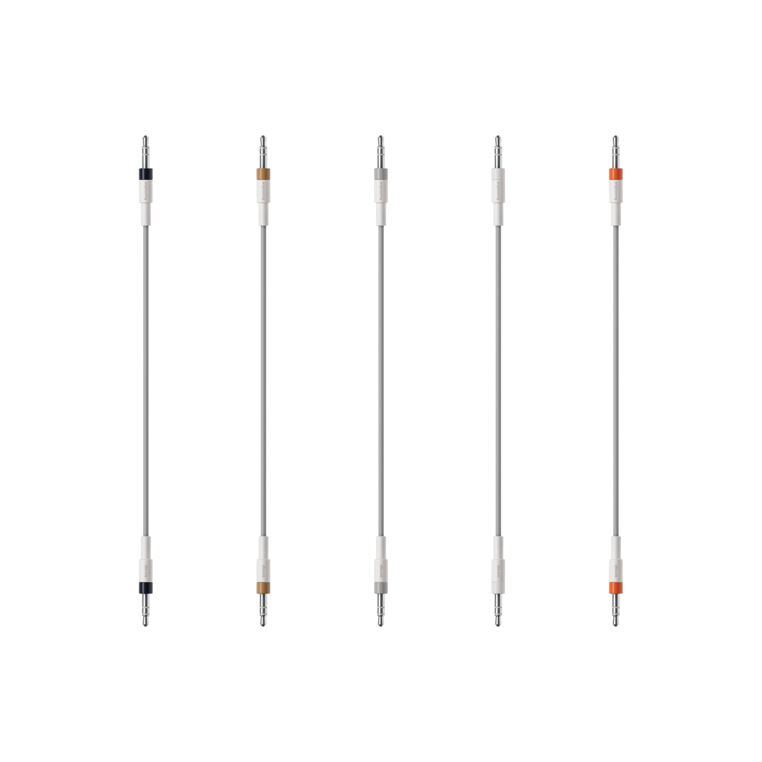 TEENAGE ENGINEERING SLIM SYNC CABLE KIT - 5 Pcs 3.5mm Stereo (trs) Cable for Pocket Operators (Multicolor), TE014XS035