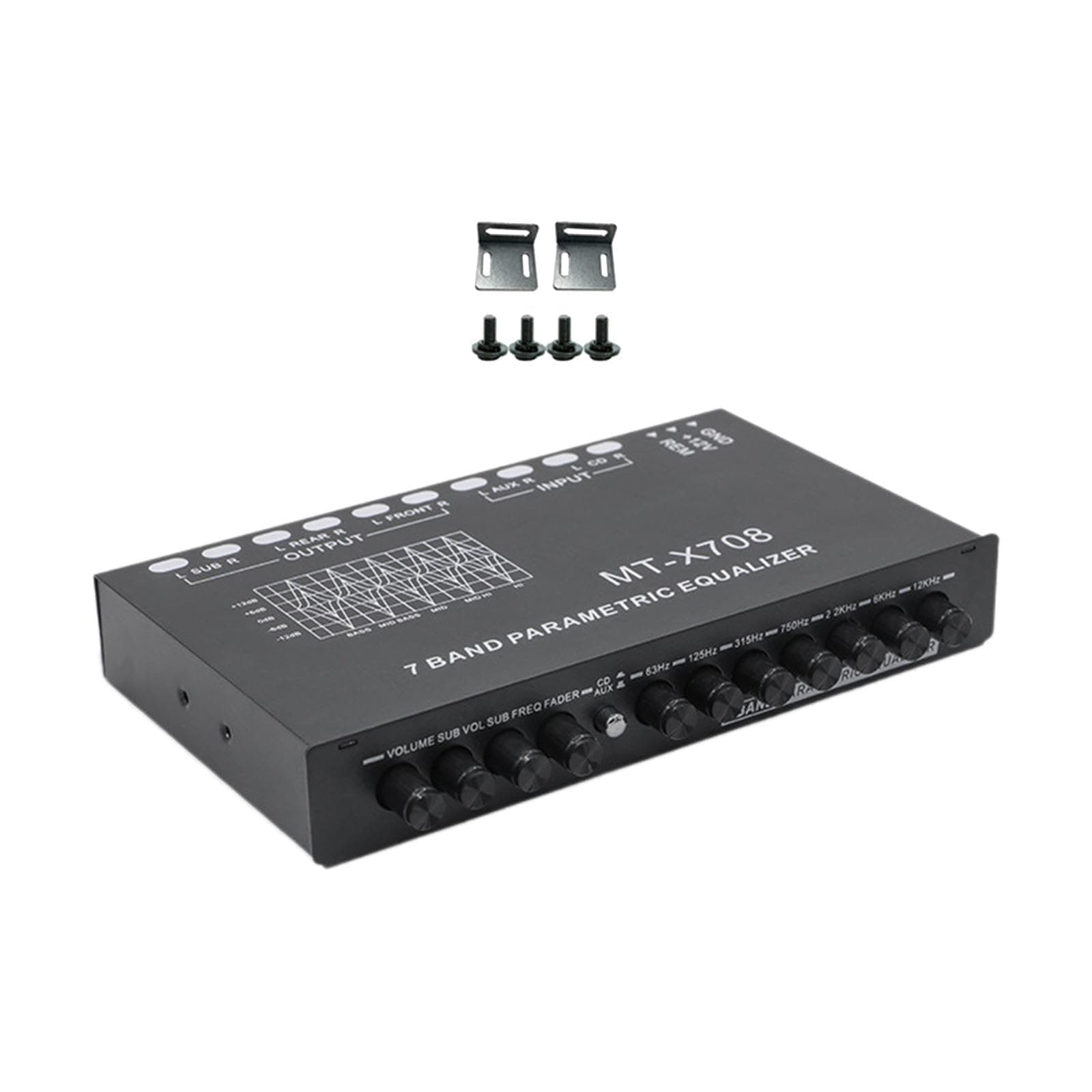 ATORSE® 7 Band Equalizer DSP Chip CD AUX Inputs Subwoofer Output Crossover Amplifier
