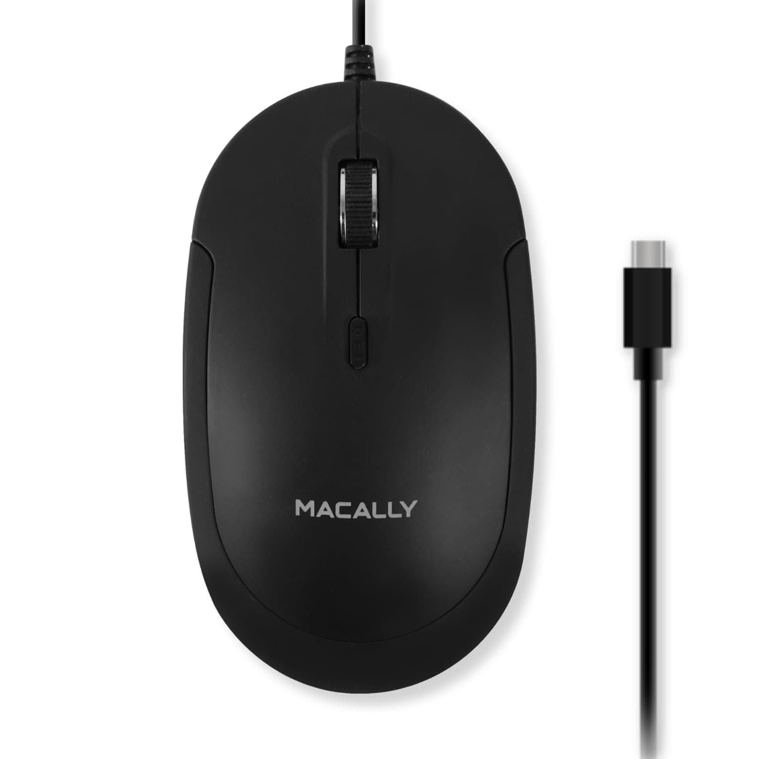 Macally USB C Mouse for Mac and PC - Slim, Quiet, Reliable - 4 DPI Mode Type C Mouse for Laptop, MacBook Pro/Air, iMac