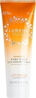 Lumene Nordic C Pure Glow Cleansing Balm - Make Up Remover Balm with Vitamin C for Skin Radiance - Vegan Eye Makeup Remover & Facial Care for Normal to Dry Skin (125ml)