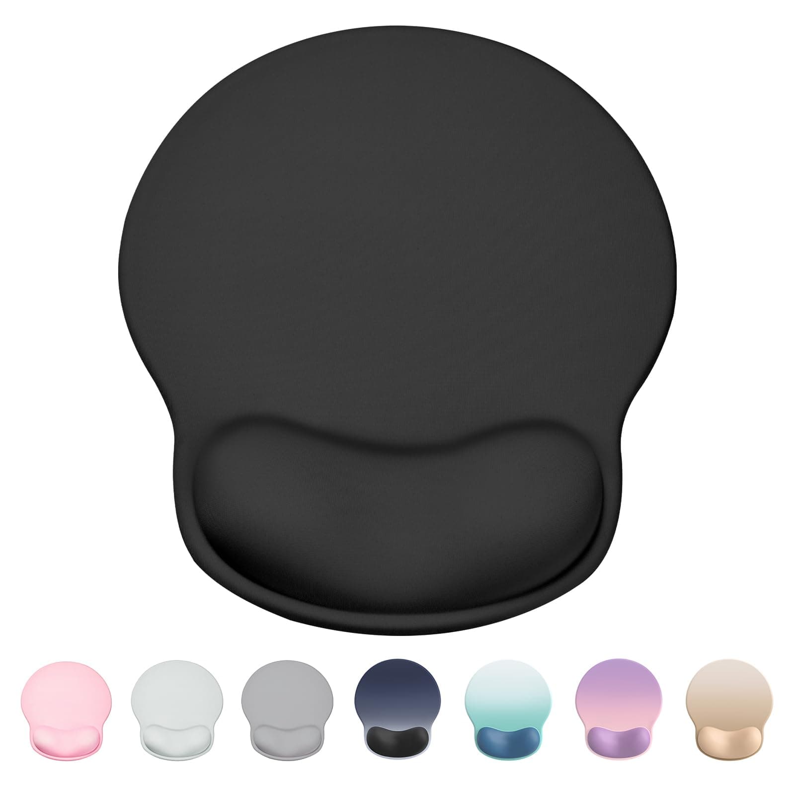 Laborio Ergonomic Mouse Pad with Wrist Rest, Large Mousepad(10.6'' x 9''), Wrist Support Mouse Mat with Non-Slip Base, Pain Relief for Laptop & Computer (Black)