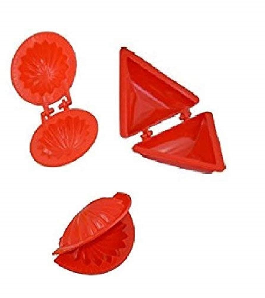 Koniry Dough Press Dumpling Samosa Modak Gujiya Pie Mould Maker Set of 3