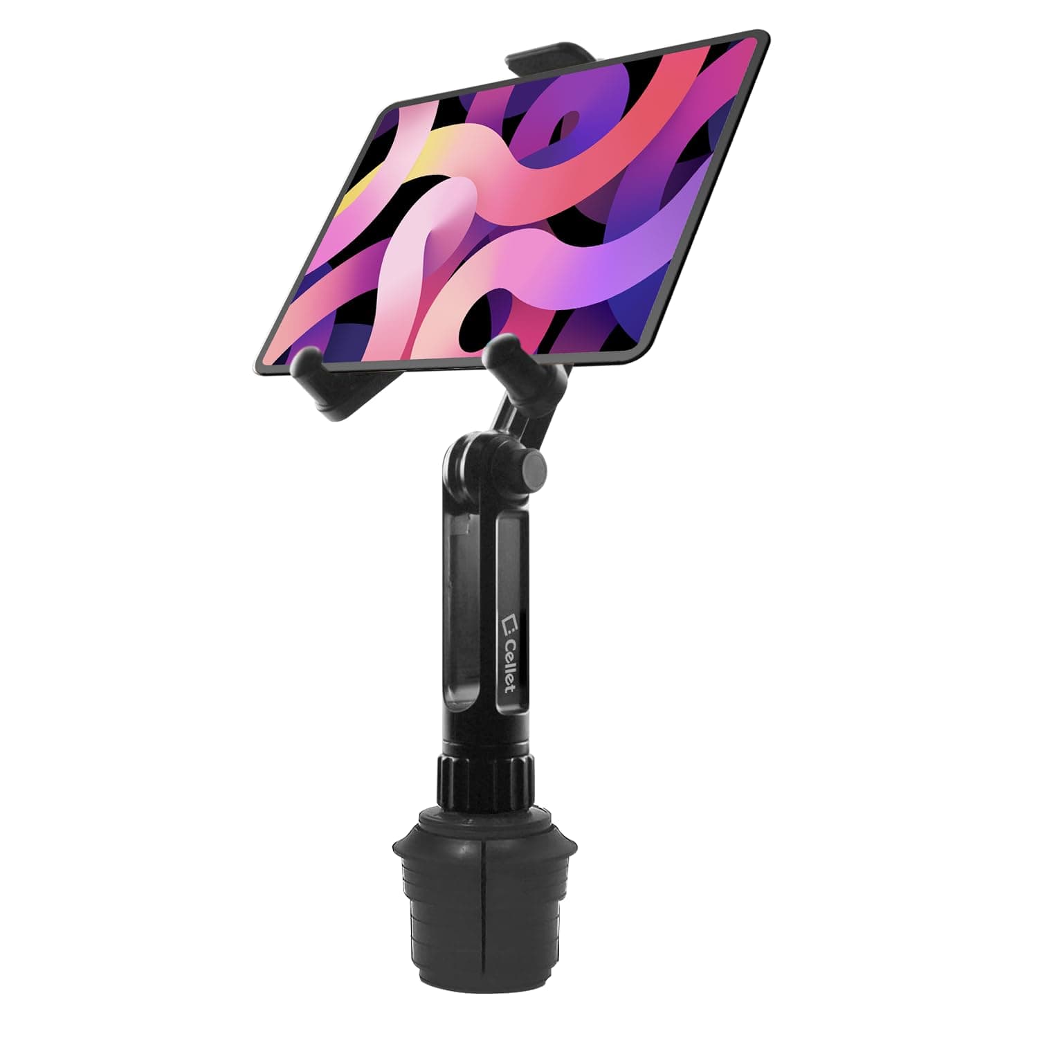 Tablet Cup Holder Mount, Car Cradle Compatible with Apple iPad Pro Air Mini Galaxy Tab S8 S7 LG Gpad 8 Kindle Fire HD 10 8 and All Tablets