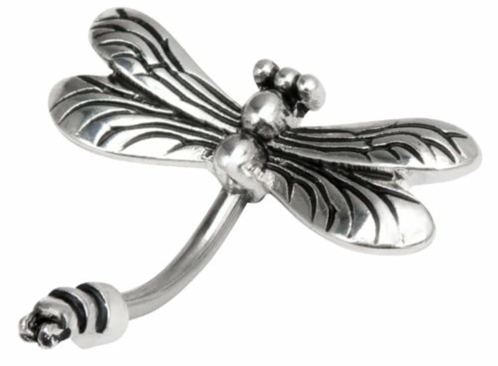 Belly Button Ring Navel Split Dragonfly 14 Gauge Split