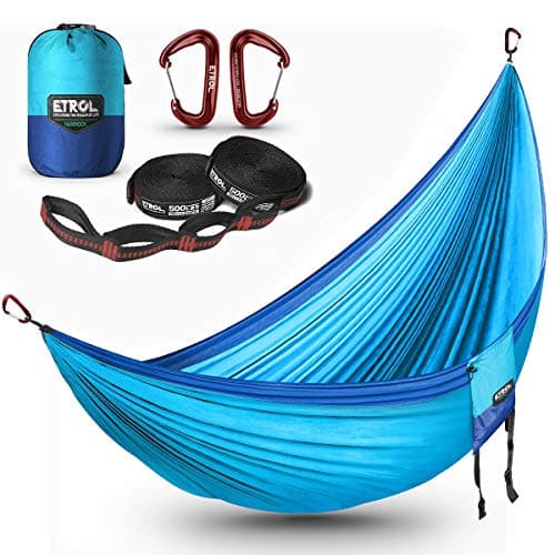 ETROL Hammock, Camping Double & Single Portable Hammock with 2 Tree Straps - Anti-Rollover/Bear up to 660lbs - Lightweight for Travel Outside Backpacking Beach Backyard Patio Hiking