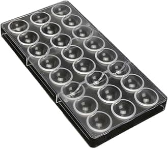 ausuky Clear Hard Chocolate Maker Polycarbonate PC DIY 24 Half Balls Candy Baking Mould