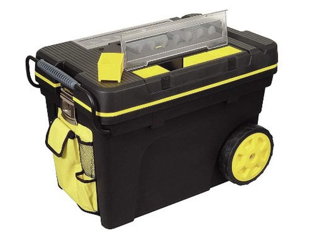 STANLEY Pro Rolling Toolbox Chest with Heavy Duty Steel Handle, Portable Tote Tray for Tools and Small Parts, STA1-92-083