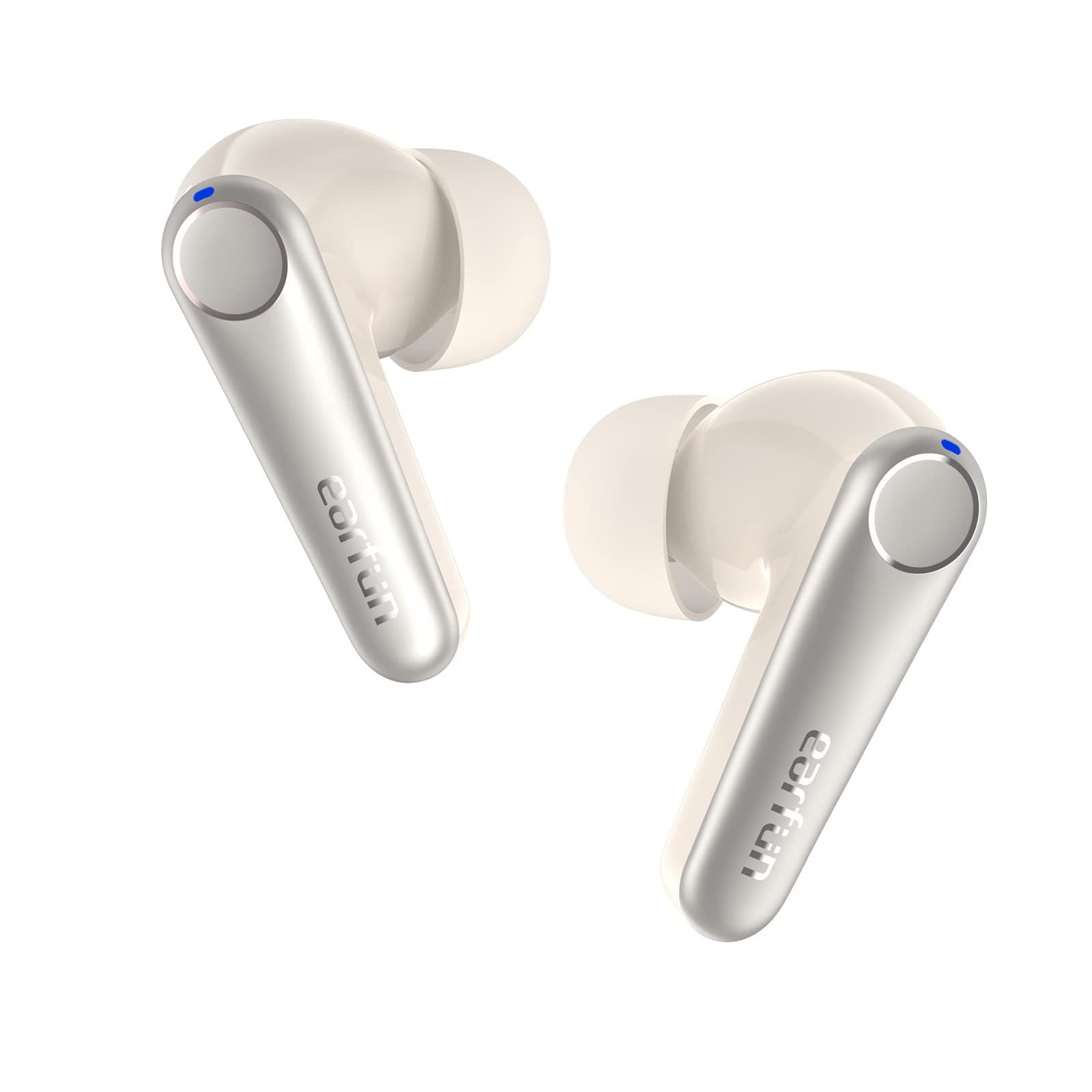 EarFun Air Pro 3 ANC In-Ear Bluetooth Earbuds, Qualcomm Aptx Adaptive Sound, 6 Mics CVC 8.0 ENC, Bluetooth 5.3 TWS, Multipoint Connection, 45H Playtime, App Customize (White)