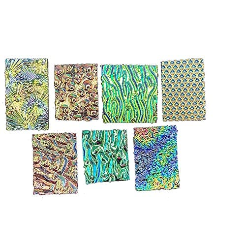 1 Oz. Wissmach Thin Dichroic Texture Scrap on Black- 96 COE