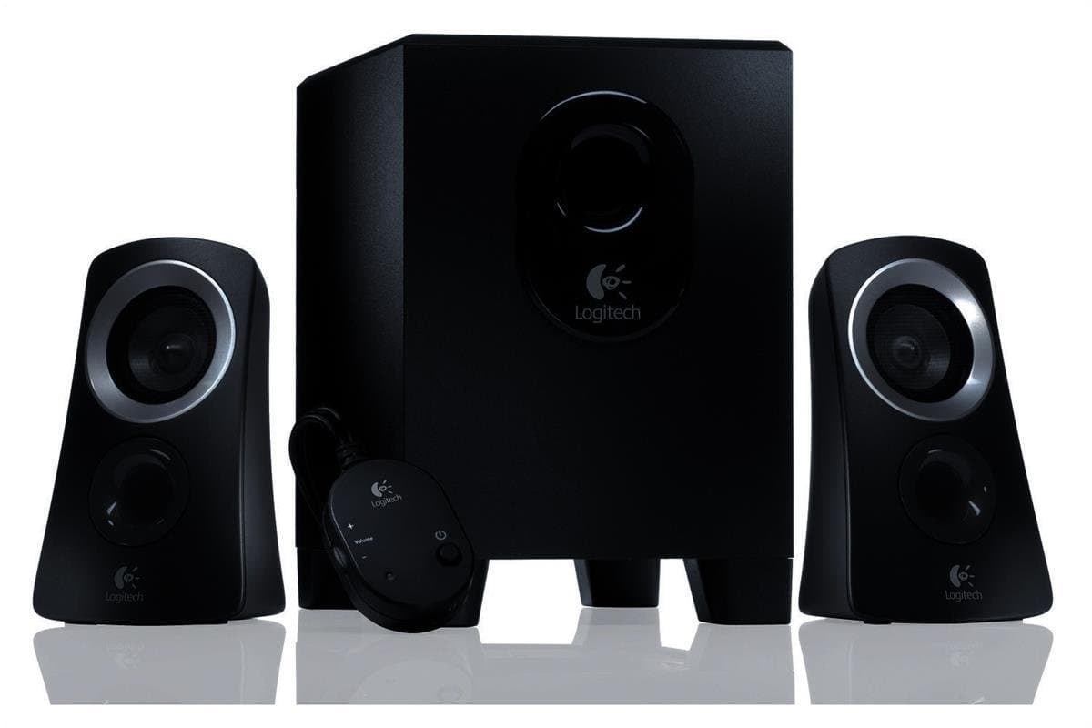 Logitech Z313 2.1 Multimedia Speaker System with Subwoofer, Full Range Audio, 50 Watts Peak Power, Strong Bass, 3.5mm Audio Inputs, UK Plug, PC/PS4/Xbox/TV/Smartphone/Tablet/Music Player - Black