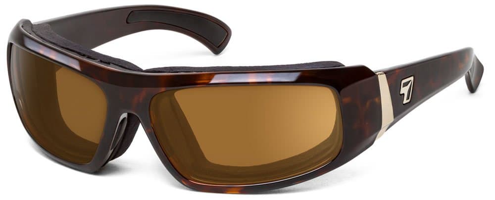 7eye Bali SharpView Sunglasses, Tortoise Dark Frame, Polarized Copper Lens, Small/Large