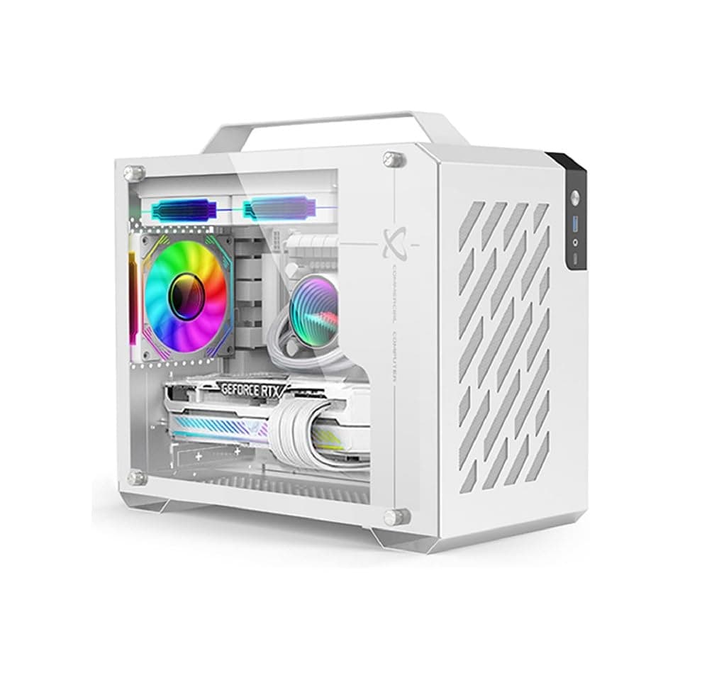 iDEALS PORTABLE MICRO BUDGET GAMING OR WORKSTATION DESKTOP PC WHITE : Corei7 PROCESSOR | GPU (OPTION)| 16GB RAM | 1TB NVME/SSD | Windows 10 | WIFI BT READY (CORE I7 + GTX 1050TI 4GB GRAPHICS)