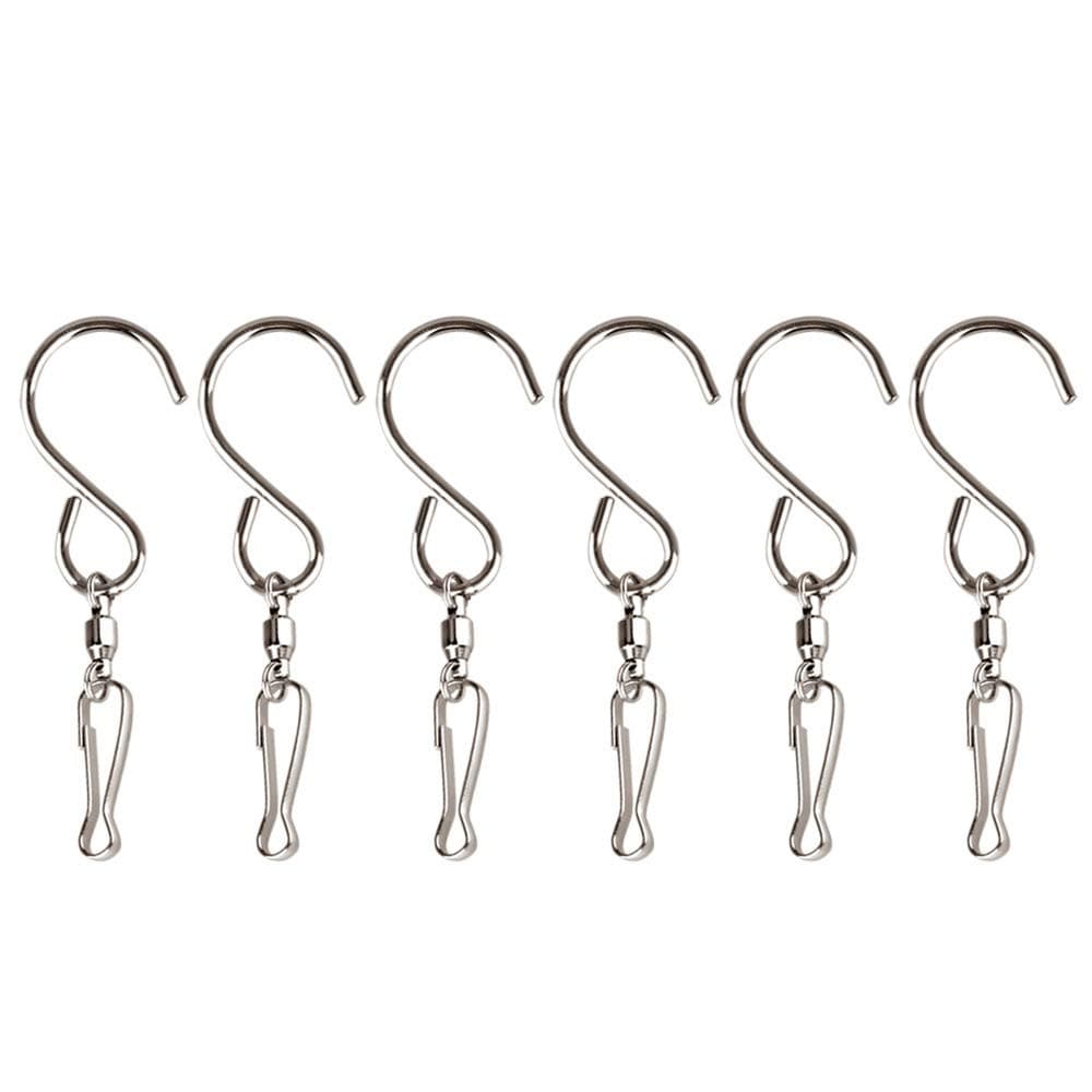 Swivel Hooks Clips for Hanging Wind Spinners Wind Chimes Crystal Twisters Party Supply(6 Pack)