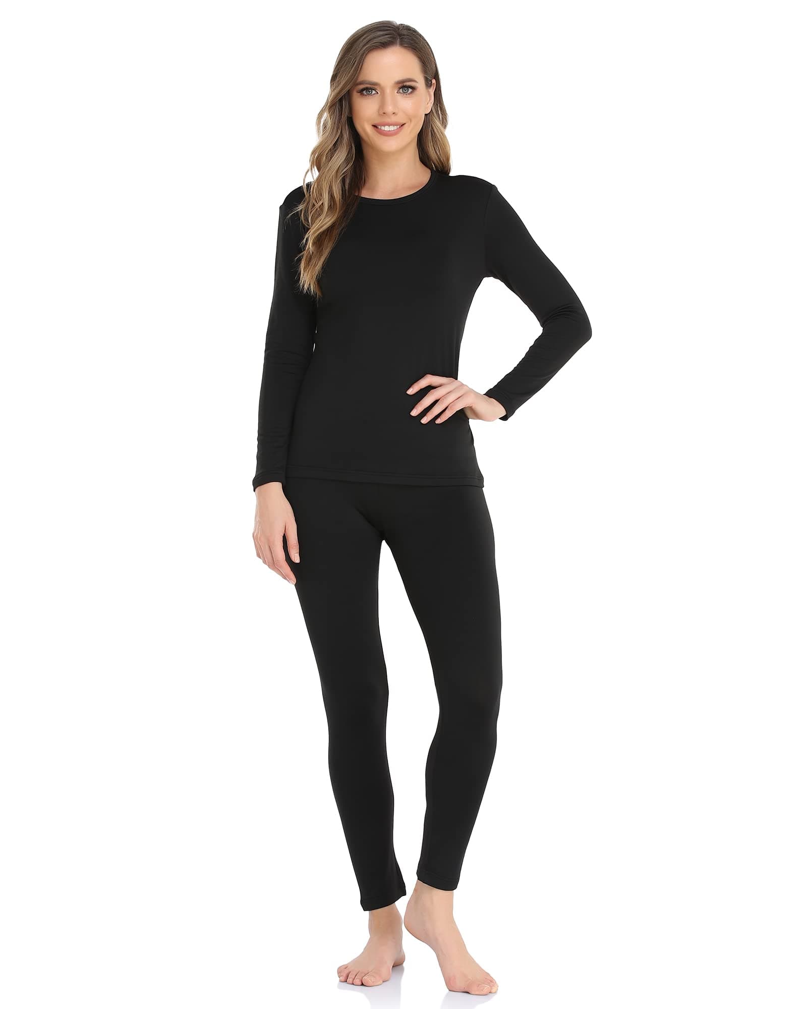 womens Women's Thermal Warmth Long Sleeve and Legging Base Layer Set Base Layer