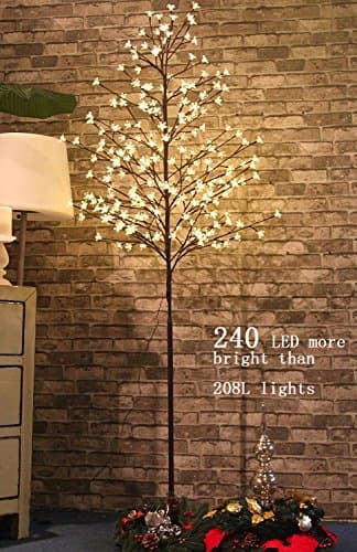 Fanshunlite 240 LED Tree Light Cherry Blossom Lighted Tree, 6-Feet, Warm White