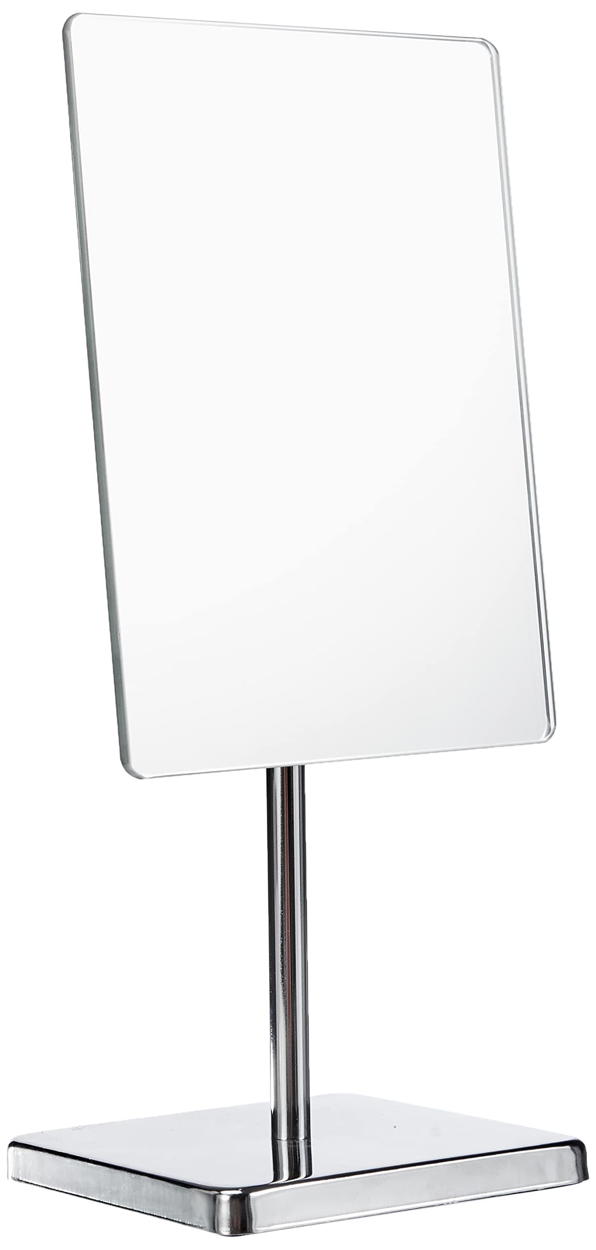 Axentia Rectangular Table Mirror with Base - Bathroom Vanity Mirror, Silver