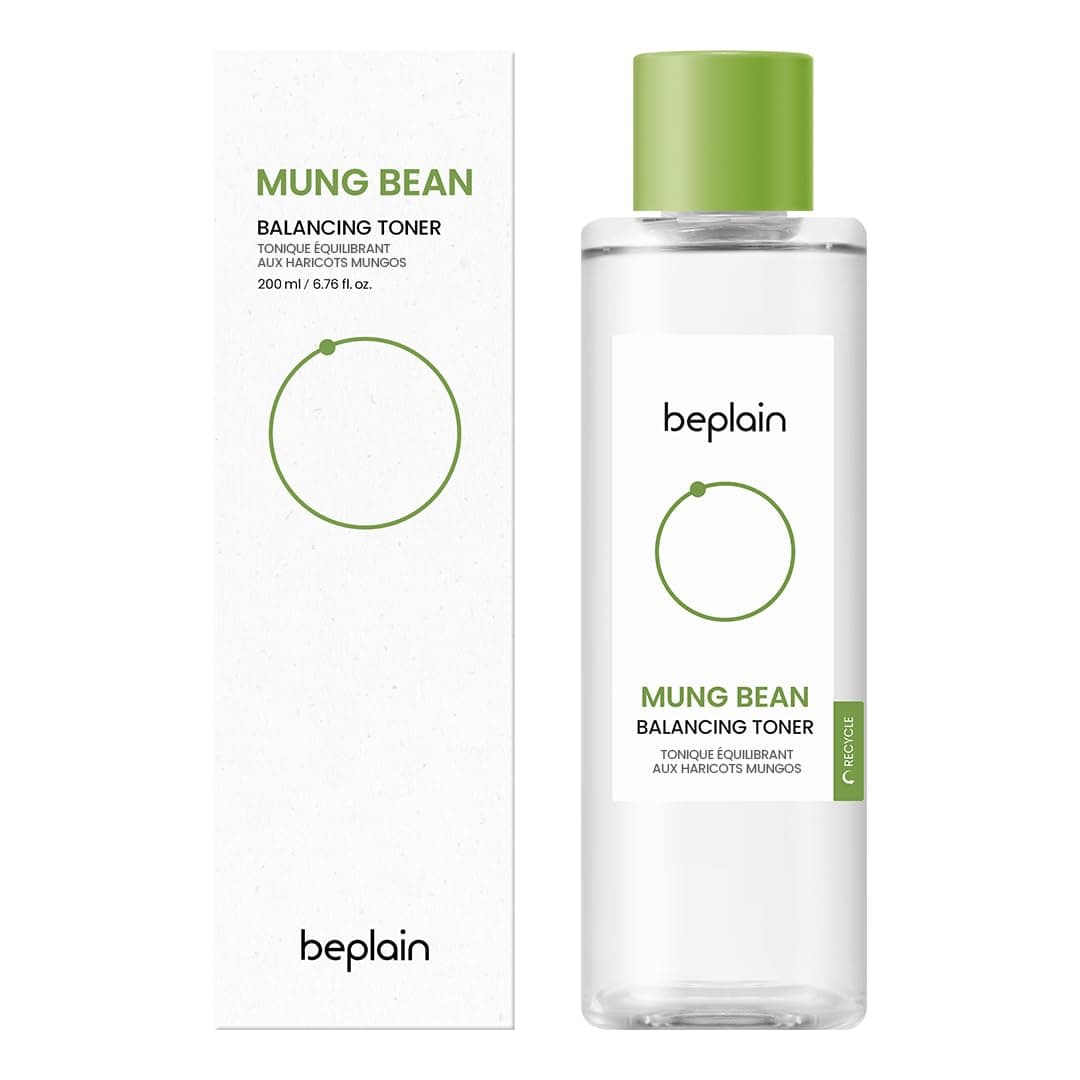 Be Plain Mung Bean Balancing Toner 6.76 fl oz | Daily Pore Refining Toner | PHA Helps exfoliate and Reduce Excess sebum | Good for Oily and Sensitive Skin |