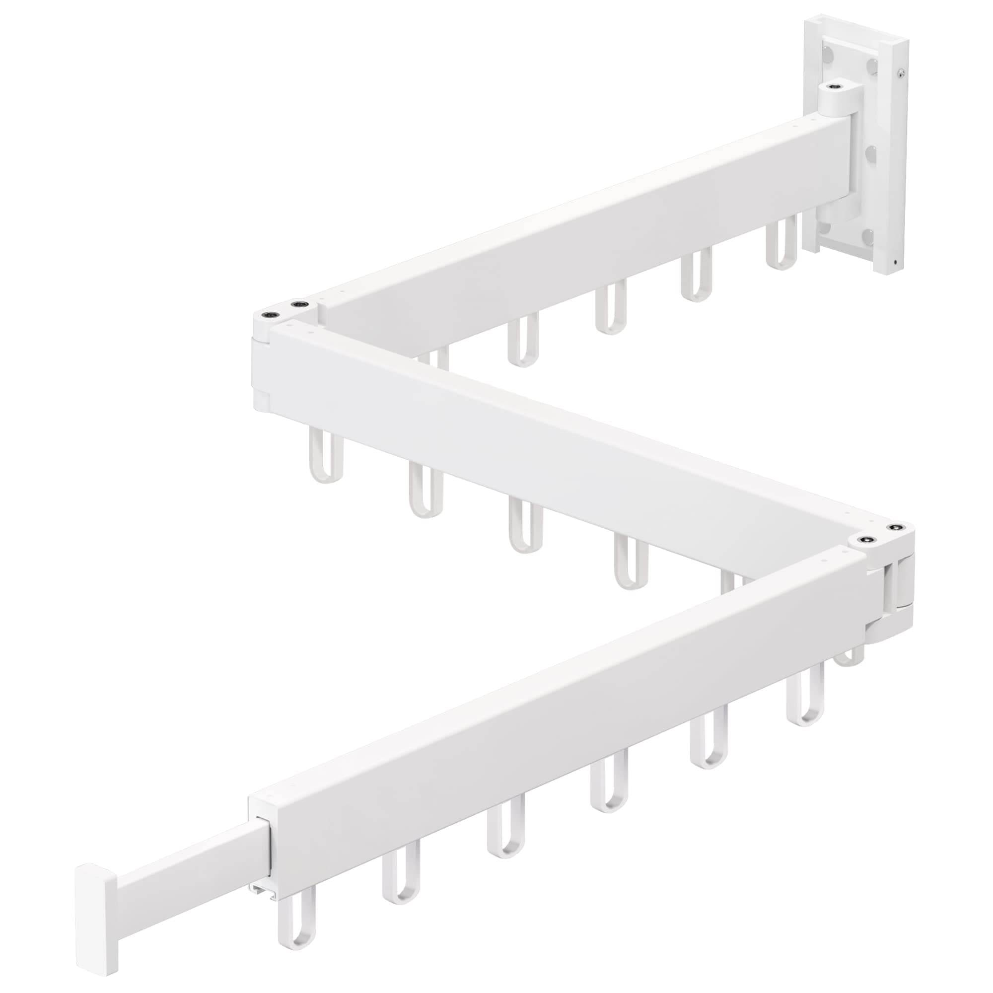 Clothes Drying Rack Wall Mounted,Drying Rack Clothing,Clothes Hanging Rack,Retractable,Collapsible(Tri-Fold), White Color(Ring)