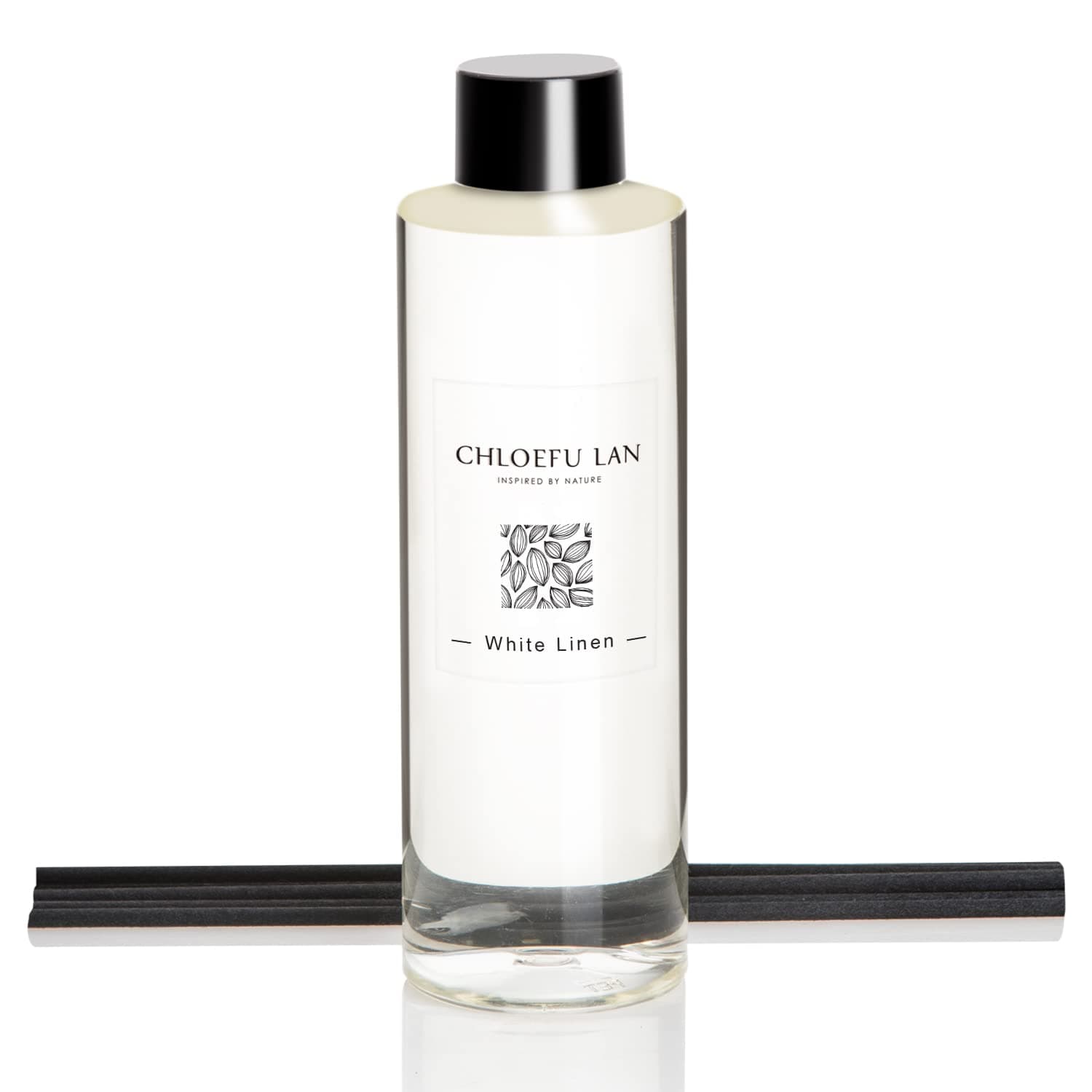 Chloefu LAN Fresh Linen Reéd Diffuser Refill 200ml/6.76 fl oz, Natural Essential Scented Oil, Best for Aromatherapy, SPA and Home, 0% Alcohol, A Fresh Clean Cotton Scent, Free Set of Sticks
