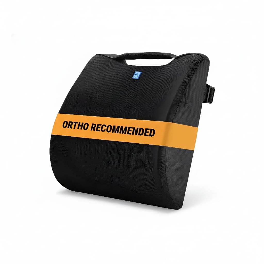 Back Good Orthosit Orthopedic Lumbar Support | Back Support Cushion |Three Way Support| Designed for Back Pain | (Black)