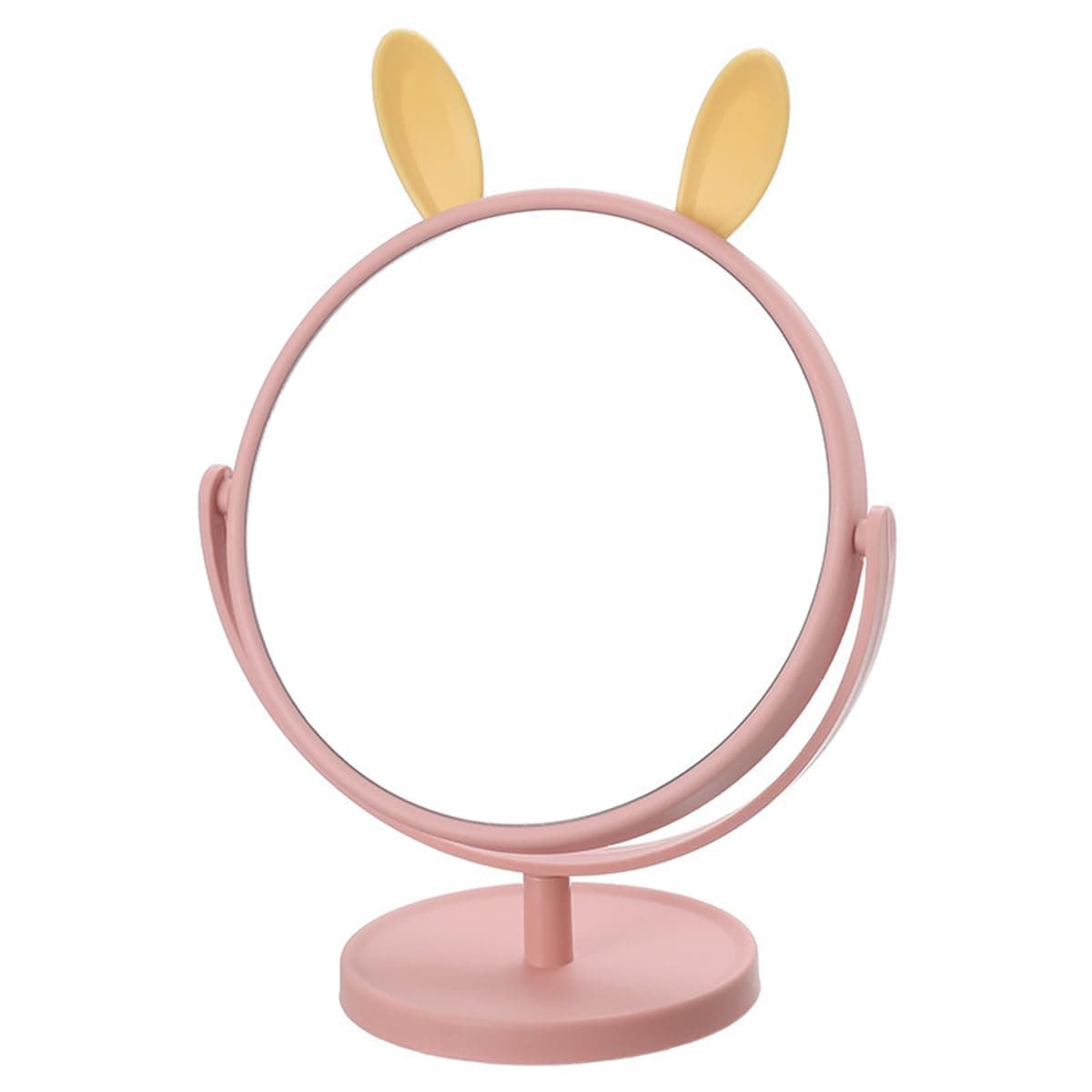 Mockery® Desktop Makeup Mirror Rabbit Ear Mirror Cosmetic Mirror Practical Cosmetic Mirror Makeup Mirror for Girls Vanity Mirror (Pink - Rabbit Ear)