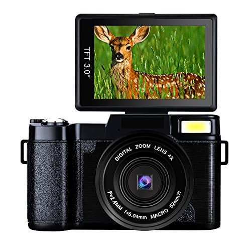 COMI TECH Digital Camera Vlogging Camera Full HD1080p 24.0MP Camera 3.0 Inch Flip Screen Camera with Retractable Flashlight Vlogging Camera for YouTube, G02F