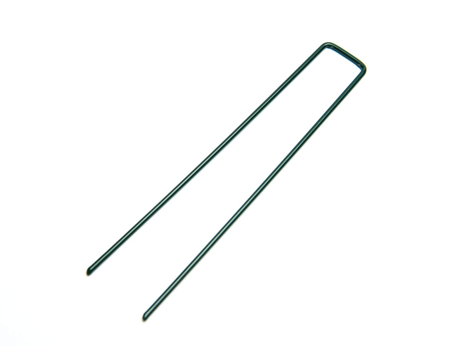 Buttacup , 50 x Durable 6" Long / 150mm U-Shaped Plastic Coated Garden Securing Pegs (1" / 25mm wide)