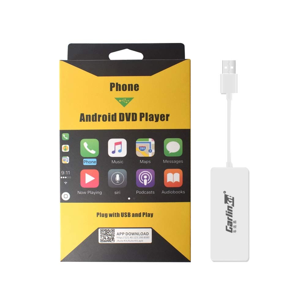 Carlinkit Wired USB CarPlay Dongle for Car Screen with Android System 4.4.2 (White)