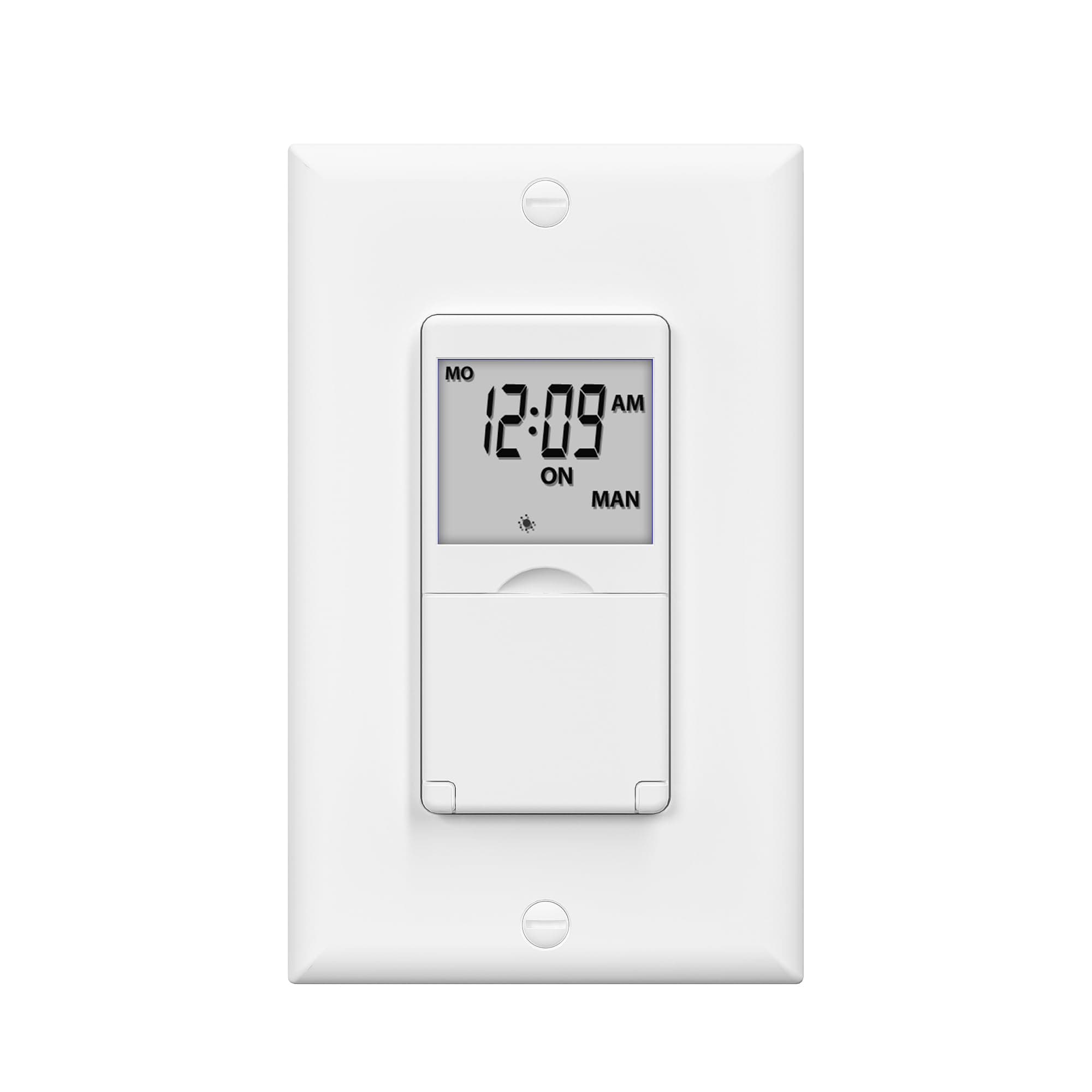 7 Day Programmable in-Wall Timer Switch for Lights, Digital Light Switch Timer Indoor, Single Pole and 3 Way (Compatible with SPDT) Both Use, Neutral Wire Required, No Backlight, ETL Listed