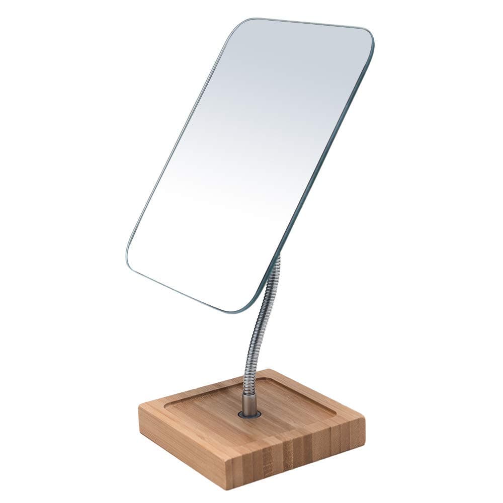 YEAKE Flexible Gooseneck Bamboo Vanity Makeup Mirror