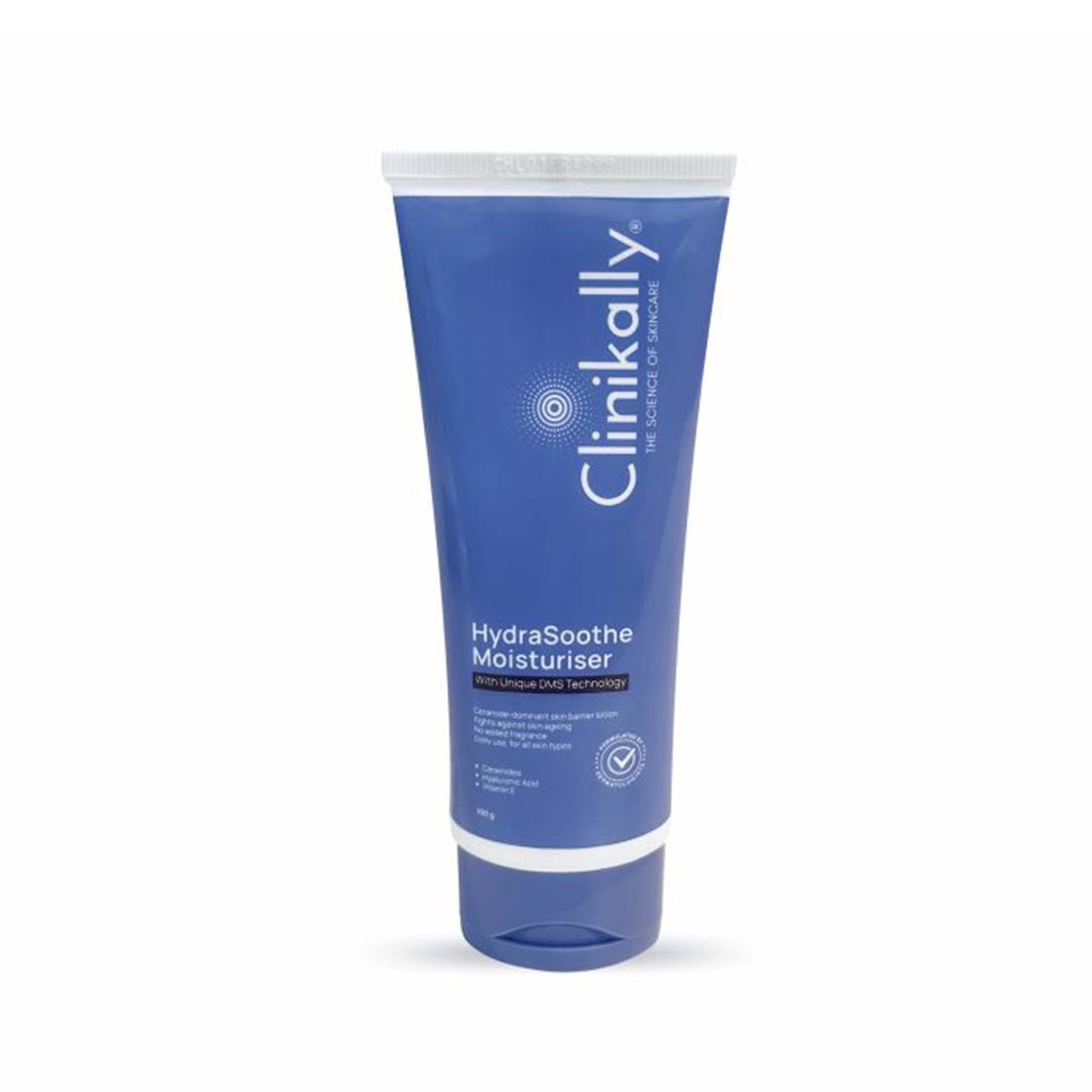 Clinikally HydraSoothe Moisturiser | Lightweight & Hydrating | Ceramide-Dominant Formula | Absorbs Quickly | Non-Comedogenic | Aloe Vera, Hyaluronic Acid, Vitamin E, Niacinamide Enriched | 100 gm
