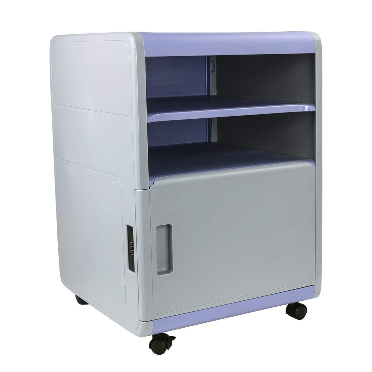 FINE DRAGON 3-Drawer Plastic Combination Lock Mobile File Cabinets Security Night Stand/Accent Table (Purple C1)