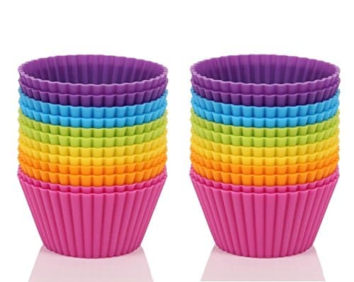 Anitiz Premium Silicone Baking Cups / Cupcake Liners - Reusable, Non-Stick, Safe, BPA-Free (Pack of 24)